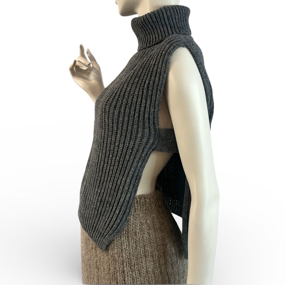 Italian Made Knit Turtleneck Tunic Vest